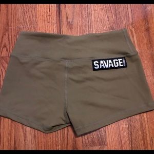 Savage Barbell - army green XS shorts